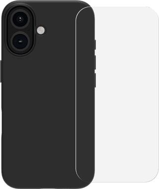 BlueBuilt Back Cover iPhone 16 Noir + Protège-écran Verre