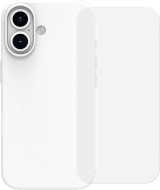 BlueBuilt Back Cover iPhone 16 Wit + Screenprotector Glas