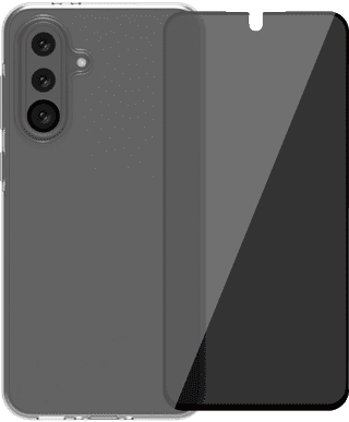 BlueBuilt Samsung Galaxy A36 Back Cover Transparent + Protège-écran Filtre de Confidentialité Verre