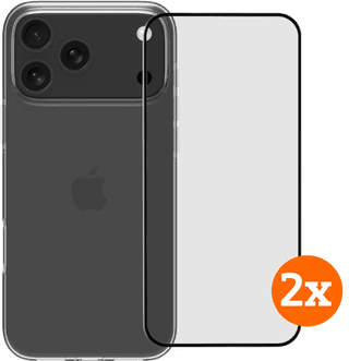 BlueBuilt Back Cover iPhone 17 Pro Max Transparent + Screen Protector Duo Pack