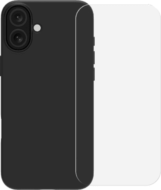 BlueBuilt Back Cover Apple iPhone 16 Plus Black + Screen Protector Glass