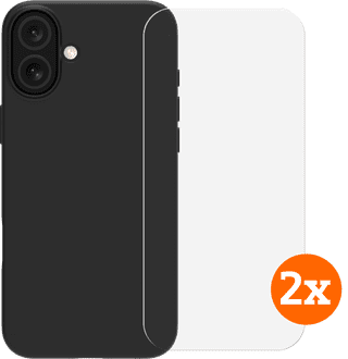 BlueBuilt Protective Back Cover met MagSafe iPhone 16 Plus + Screenprotector Glas Duo Pack