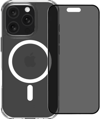 BlueBuilt Protective Back Cover met MagSafe iPhone 16 Pro + Privacy Screenprotector Glas