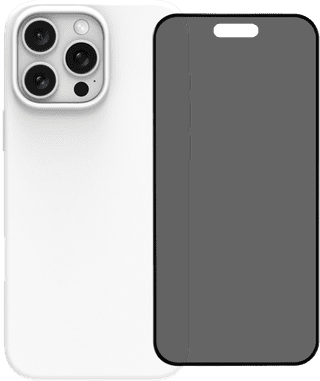 BlueBuilt Back Cover iPhone 16 Pro Max White + Privacy Filter Screen Protector Glass