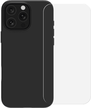 BlueBuilt Back Cover iPhone 16 Pro Max Noir + Protège-écran Verre