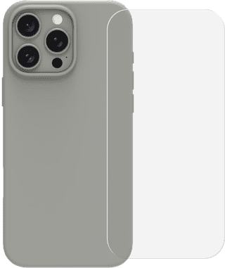 BlueBuilt Back Cover iPhone 16 Pro Max Gris + Protège-écran Verre