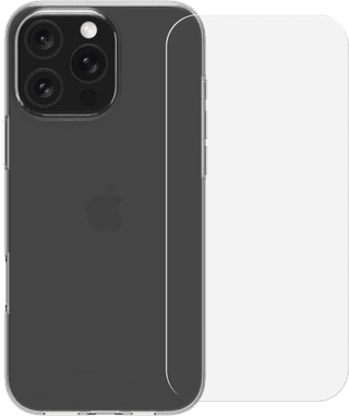 BlueBuilt Back Cover iPhone 16 Pro Max Transparent + Protège-écran Verre