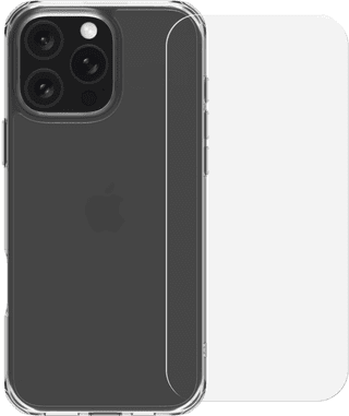 BlueBuilt Protective Back Cover iPhone 16 Pro Max Transparent + Protège-écran Verre