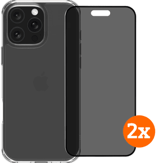 BlueBuilt Protective Back Cover iPhone 16 Pro Max + Privacy Filter Screen Protector Duo Pack