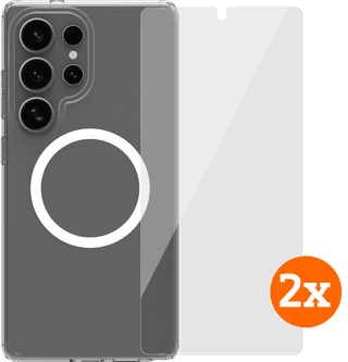 BlueBuilt Protective Cover Magneet Galaxy S25 Ultra Transparant + Protector Duo Pack