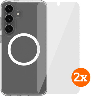 BlueBuilt Protective Cover Aimant Galaxy S25 Plus Transparent + Protège-écran Lot de 2