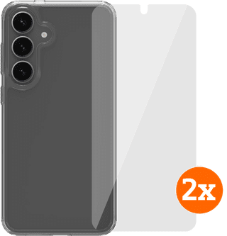 BlueBuilt Protective Cover Samsung Galaxy S25 Plus Transparent + Protège-écran Lot de 2