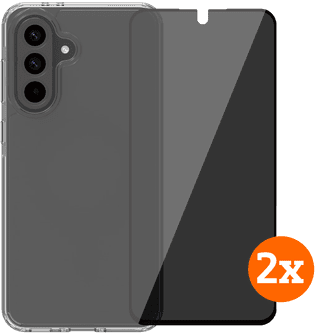 BlueBuilt Protective Cover Samsung Galaxy A56 Transparent + Protège-écran de Confidentialité Lot de 2