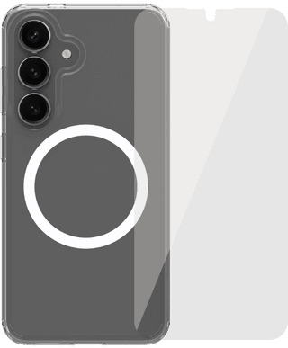 BlueBuilt Protective Back Cover Samsung Galaxy S25 Transparent + Screen Protector Glass