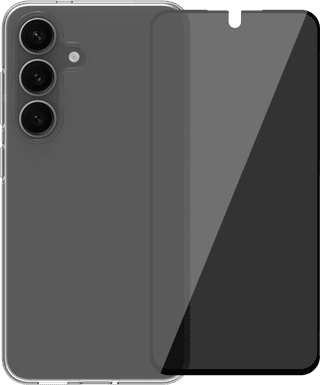 BlueBuilt Samsung Galaxy S25 Back Cover Transparent + Protège-écran de Confidentialité Verre