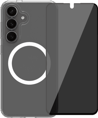 BlueBuilt Back Cover Samsung Galaxy S25 Transparent + BlueBuilt Privacy Screen Protector Glass