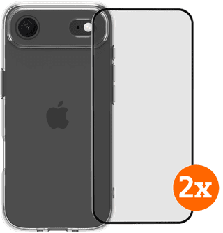 BlueBuilt Protective Back Cover iPhone Air Transparent + Protège-écran Lot de 2