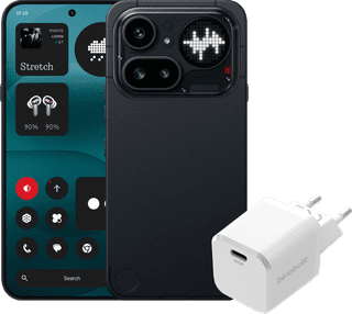 Nothing Phone (4a) Pro 128 Go Noir 5G + BlueBuilt Chargeur avec Port USB-C 45 W Blanc