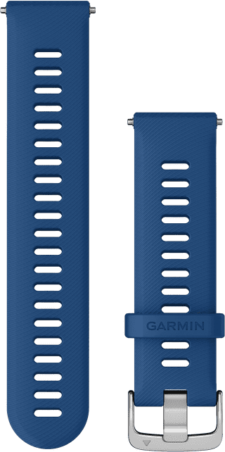 Garmin Siliconen Bandje Blauw/Zilver 22mm