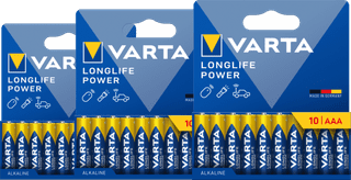 Varta Longlife Power AAA Lot de 30 Pièces