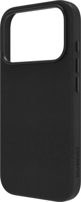 BlueBuilt MagSafe Coque iPhone 18 Pro Cuir Noir + Porte-carte Cuir Noir