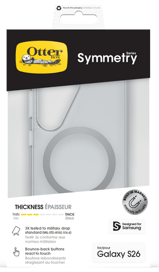 OtterBox Symmetry Samsung Galaxy S26 Back Cover with Magnet Transparent