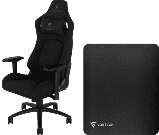 Vortech Pro Gamestoel Zwart + Vloermat