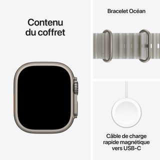 Apple Watch Ultra 4 Cellular 49 mm Naturel Bracelet Océan