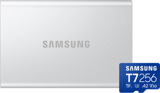 Samsung T7 Resurrected Portable SSD 4 To + Samsung MicroSDXC T7 256 Go 170 Mo/s