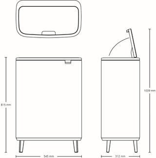 Brabantia Bo Touch Bin Hi Poubelle 2 x 30 Litres Soft Beige