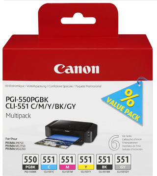 Canon PGI-550/CLI-551 Cartridges Combo Pack