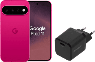 Google Pixel 11 256GB Roze 5G + BlueBuilt Oplader met Usb C Poort 30W Zwart