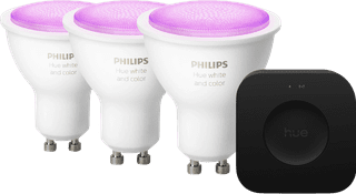 Philips Hue White and Color GU10 3-Pack + Bridge Pro Startpakket