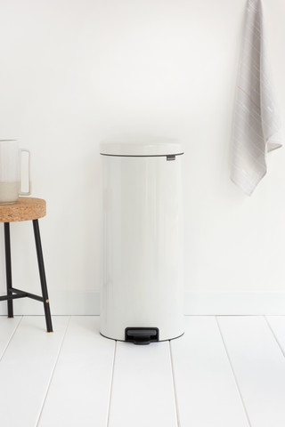Brabantia NewIcon Pedal Trash Can 30L White