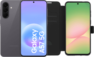 Samsung Galaxy A57 128 Go Gris 5G + BlueBuilt Book Case Noir