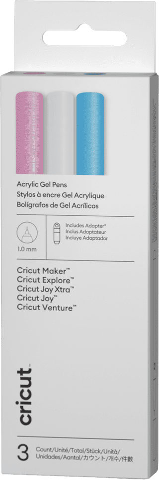 Cricut Acryl gelpennen 1,0 mm (set van 3) + adapter