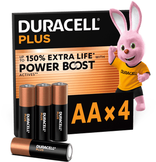 Duracell Alkaline Plus AA batteries 4 units