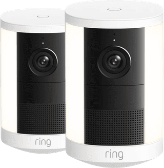 Ring Spotlight Camera 2e Generatie Stekker Wit Duo Pack