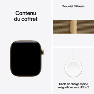 Apple Watch Series 12 Cellular 42 mm Titane Or Bracelet Milanais