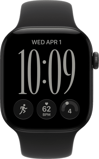 Apple Watch Series 12 Cellular 42mm Zwart Sportband S/M