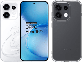 OPPO Reno16 512GB Wit 5G + BlueBuilt Back Cover Transparant