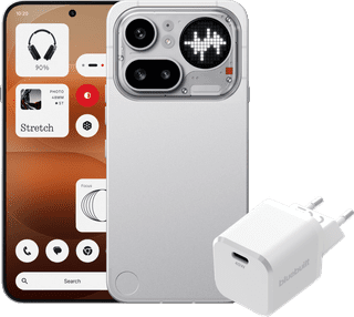 Nothing Phone (4a) Pro 256 Go Argent 5G + BlueBuilt Chargeur avec Port USB-C 45 W Blanc