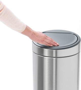 Brabantia Touch Bin 30L Matte Steel Fingerprint-Proof