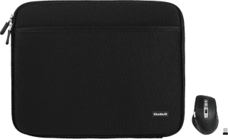 BlueBuilt Laptophoes breedte 36 cm 15-16 inch S Zwart + Maximus Muis