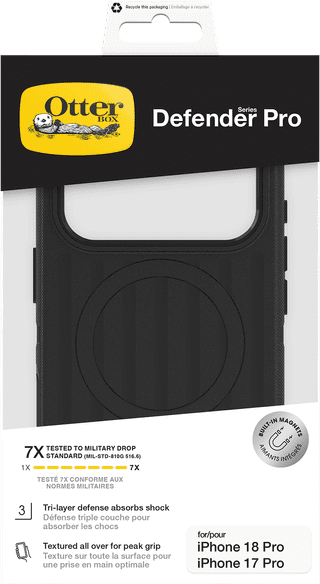Otterbox Defender iPhone 18 Pro / 17 Pro Full Body Case met MagSafe Zwart