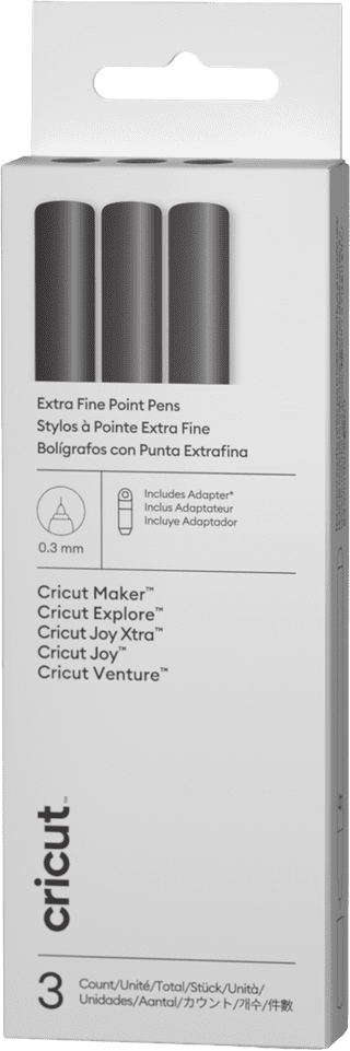 Cricut extra fijne pennen 0,3 mm (set van 3) + adapter