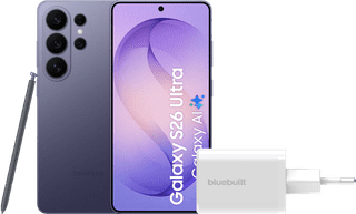 Samsung Galaxy S26 Ultra 256GB Donkerblauw 5G + BlueBuilt Oplader 65 Watt Wit