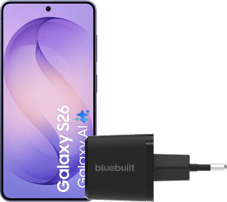 Samsung Galaxy S26 512 Go Bleu Foncé 5G + BlueBuilt Chargeur 45 Watts Noir