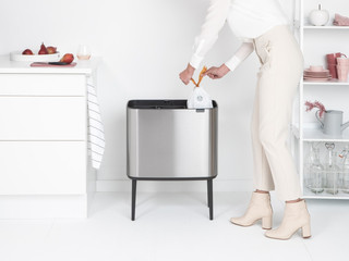 Brabantia Bo Touch Bin Poubelle 3 x 11 Litres Matt Steel Anti-Traces de Doigts