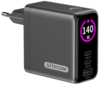 Sitecom 140W GaN Oplader met led scherm
